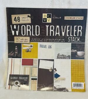 DCWV World Traveler 48 Premium cardstock 12x12 scrapbooking sheets NEW Crafts